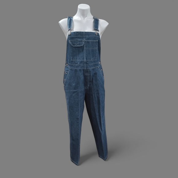 90's Women’s Blue Denim Jean Overalls Sz S Farmer Country Timeless Basic Classic - Picture 6 of 12